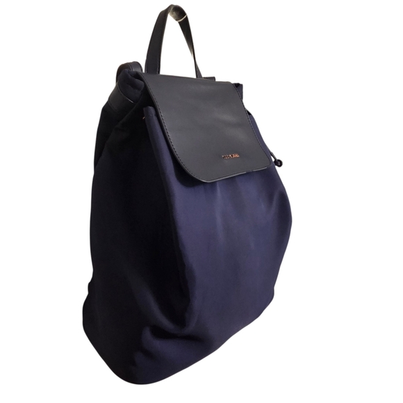 Ted Baker London Navy Nylon Drawstring Backpack Flap Top Handle Mini Bag - Picture 4 of 12